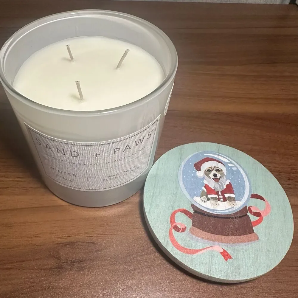 25oz Sand + Paws Holiday Corgi Candle